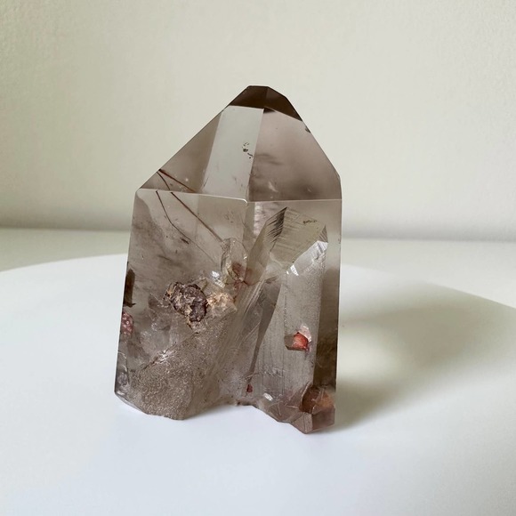 Smokey Amphibole Quartz Point Angel Phantom Tower Crystal Natural High Quality - Picture 5 of 7